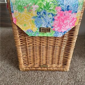 Lilly Pulitzer Floral Wicker Bag